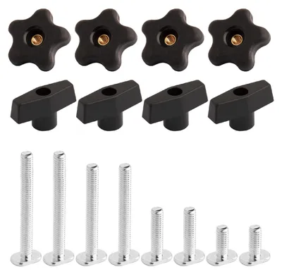 Produktbild von POWERTEC 71121 T-Schienenknauf-Set mit Gewindeknöpfen und 5/40.6 cm-18 T-Schraub