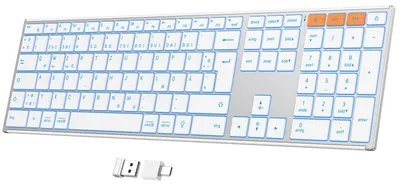 Obrázok produktu pre Klávesnica, bezdrôtová, s podsvietením, Bluetooth, QWERTZ, strieborná, kovová