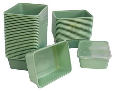 Produktbild von 50 Stück, Meal Prep Behälter, Frischhaltebehälter, wiederverwendbare Mikrowellenbehälter mit Deckel, hochwertig, beige - mikrowellengeeignet, spülmaschinenfest BPA-frei (Grün, 1000ml)