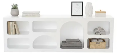 Image de Arsenio - Buffet, 160x38x51h cm Blanc, 6 Étagères