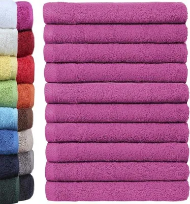 Produktbild von Famanu Waschlappen Set 10 Stück | 100% Baumwolle | 30 x 30 cm | Farbe: Lila