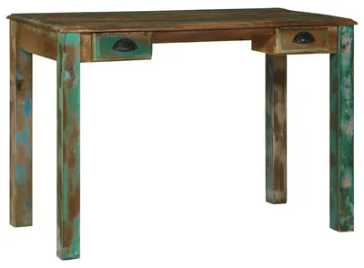 Image de Bureau exclusif - Bois massif recyclé, couleur marron, dimensions : 112 x 55 x 76 cm