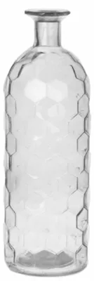 Produktbild von Bellatio Design Blumenvase - klar transparentes Glas wabenformig - 7 x 20 cm - Vase