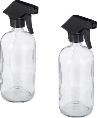 Produktbild von 2er-Set Sprühflaschen aus Glas mit Pumpsprühkopf und verstellbarer Düse
