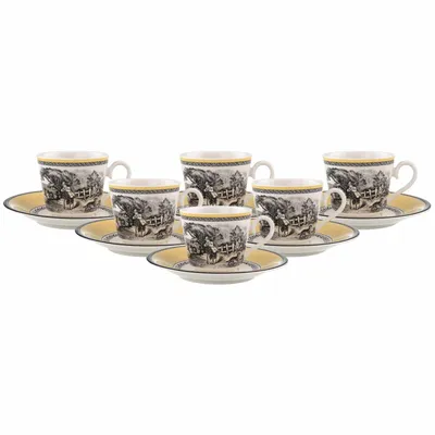 Produktbild von Villeroy & Boch Audun Ferme Kaffeetasse mit Untertasse 150 ml 6er Set