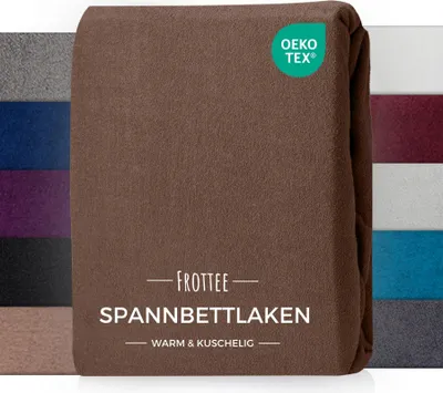 Produktbild von Frottee Spannbettlaken Nougat 160x200 cm, Warmes Winter Bettlaken
