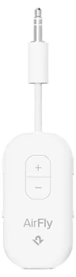 Productafbeelding van Twelve South AirFly Pro 2 Deluxe – Verbindt Bluetooth-hoofdtelefoon met standaard hoofdtelefoonaansluiting – Maakt gedeeld luisteren mogelijk – Biedt meer dan 25 uur speeltijd - Wit