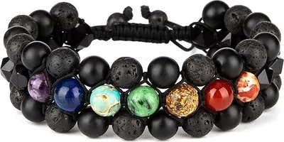 Produktbild von Chakra Armband Echte Steine, Echte Steine-Edelsteine Armband fur Damen