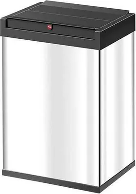 Produktbild von Hailo Big-Box Swing L Mülleimer - 1 x 35 Liter - selbstschließender Schwingdeckel - Stahlblech - Müllbeutel-Klemmrahmen - Mülleimer Küche rechteckig - Abfalleimer  Germany - silber