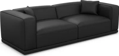 Produktbild von Kunstleder 4-Sitzer Couch Diora Schwarz