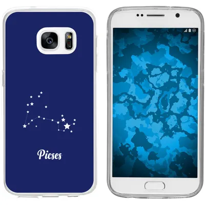 Produktbild von PhoneNatic Case kompatibel mit Samsung Galaxy S7 Silikon-Hülle SternzeichenPisces M1