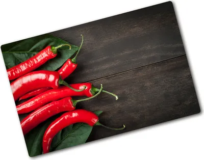 Produktbild von Tulup Glas Herdabdeckplatte - 80x52 cm - Glaskeramikkochfeld-Abdeckung Spritzschutz Glasabdeckplatte - Einteilig - Essen & Getränke - Chilischoten - Rot