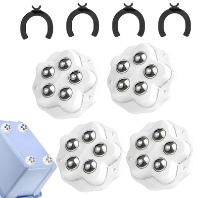 Imagen del producto de Ruedas giratorias con rodamientos, autoadhesivas, capacidad de carga de 150 kg, juego de 4 unidades, para muebles