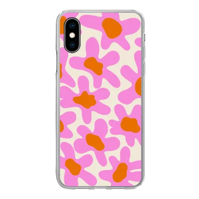 Produktbild von MuchoWow® Handyhülle Schutzhülle Hülle für iPhone X Blume - Rosa - Muster Silikon Softcase Handy Hülle - Handyhülle - Geburtstag Teenager