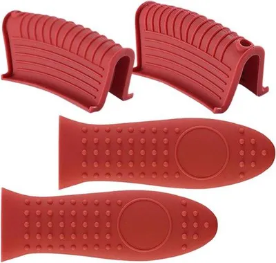 Produktbild von Silikonische Pannenhalterung für Gusseisenpfannen - Pannenlöffel für das Frittieren von Metallpfannen - Gusseisenpfannenhalterung