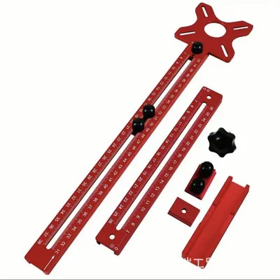 Produktbild von Fräsanschlag Frässchablone Aluminium 4-in-1, Holzfräszubehör mit abnehmbarer Basis, verstellbare Frässchablone für Oberfräse & Möbelbau
