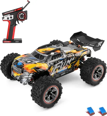 Produktbild von Wltoys 184008-B Ferngesteuertes Auto, 2,4 GHz, 1/18 All-Terrain-Ferngesteuerter LKW, 60 km/h Hochgeschwindigkeits-Offroad-Auto mit buerstenlosem Motor, LED-Licht, Zinklegierung, Getriebe, 2 Batterien
