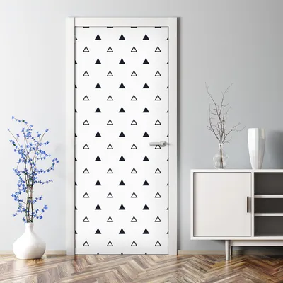 Produktbild von Dekorative Türtapete selbstklebend Aufkleber Klebefolie Kleine Dreiecke 85 x 200 cm