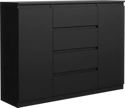 Produktbild von Mobelsta Kommode, Schrank mit Schubladen, Modernes Sideboard, Schubladenschrank, Kommodenschrank, Schwarz 138,5x39x101,5 cm