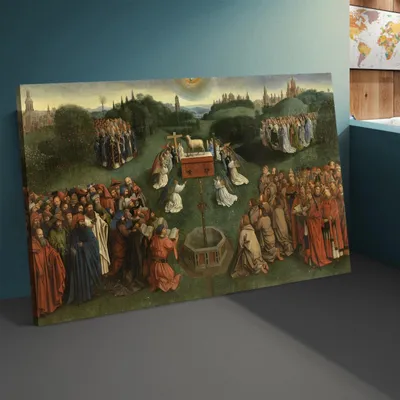 Productafbeelding van Ingelijste Romantische Schilderij Reproductie op Canvas 30x52cm