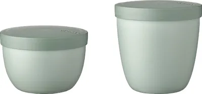 Produktbild von Mepal | Snackpot Duo Pack Ellipse | Praktischer Behälter zur Aufbewahrung & für Transport von Lebensmittel | Tiefkühltauglich, Spülmachinenfest | Nordic Sage