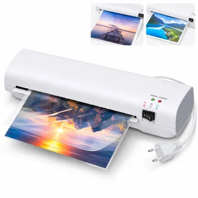 Produktbild von Laminiergerät A4 9 Zoll, Heiß & Kalt Laminiermaschine mit Anti-Stau ABS System, 2 Min Aufheizung, 280 mm/min für Büro & Schule-Einzelspieler