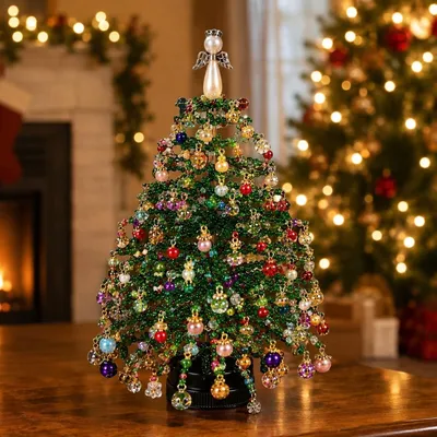 Produktbild von DIY-Bastelset für einen Weihnachtsbaum aus Perlen, Tischdekoration für Erwachsene