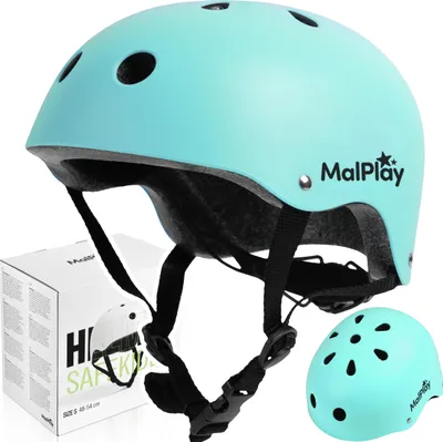 Obrázek produktu pro Malplay Dětská cyklistická helma Rollerblade Skates Nastavitelná Tyrkysová s ventilací Lehká 48-54 cm