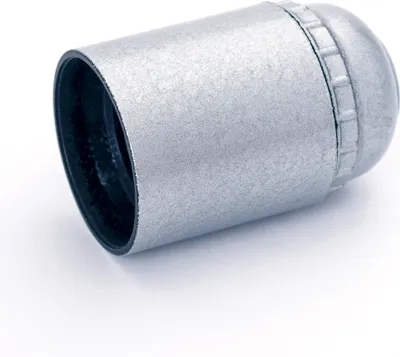 Image de Douille de lampe E27 PVC Douille de lampe en plastique, Ø 39 mm, hauteur 55 mm, argenté