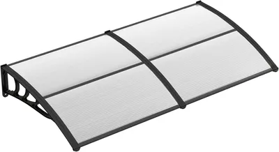 Produktbild von Vordach FANTASK Vordach für Vordertür, 199 x 99 cm, Vordach aus Aluminium und Polycarbonat, transparentes Bogenvordach, Vordach für Vordertür, Vordach
