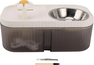 Obrázek produktu pro Napájecí fontánka pro kočky, miska na krmivo, vysoká kapacita, tichý dávkovač krmiva 2 v 1, automatické krmítko, bílá barva