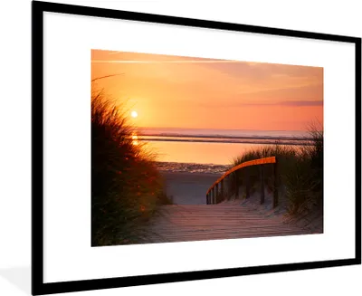 Produktbild von MuchoWow® MuchoWow® Gerahmtes Poster Strand - Sonne - Farben 90x60 cm - Poster mit zchwarzem Bilderrahmen - Wanddekoration - Fotos