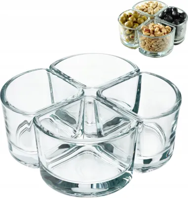 Produktbild von KADAX Glasschälchen, Dipschalen aus hochqualitativem Glas 4 x 120ml, Viertelkreis