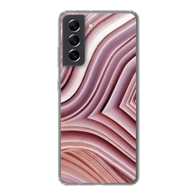 Produktbild von MuchoWow® Handyhülle Schutzhülle Hülle für Samsung Galaxy S21 FE Natursteine - Rosa - Großaufnahme Silikon Softcase Handy Hülle - Mobiltelefonhülle