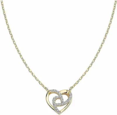 Immagine prodotto di Collana romantica placcata oro con cuore Love CLHHGBZ
