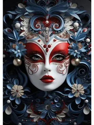 Productafbeelding van Diamantmozaïek damesmasker voor carnaval, model NO-2003062
