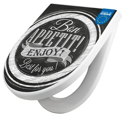 Produktbild von WC Sitz mit Absenkautomatik D Form Motiv Bon Appetit [TDW3 12530]