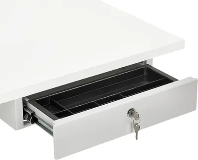 Image de Tiroir de bureau métallique réglable en hauteur avec plumier et fermeture à clé