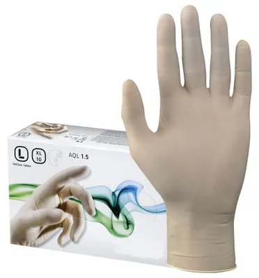 Obrázek produktu pro Jednorázové latexové rukavice, velikost S – balení po 100 kusech