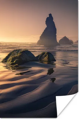 Produktbild von MuchoWow® Poster Meer - Steine - Sonne 80x120 cm - Papierdruck