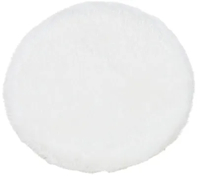 Image de Coussin d'assise rond en fourrure décorative à poils courts 34 cm en blanc pour chaises