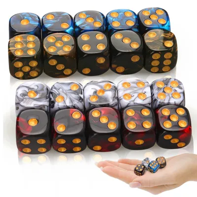 Obrázek produktu pro D6: Barevné polyedrické kostky, 20 kusů, 4 barvy