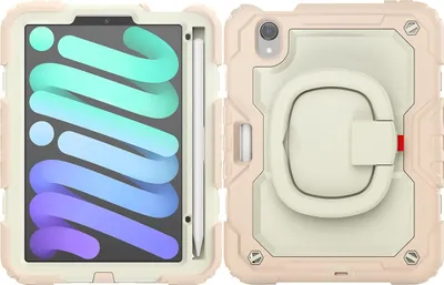 Produktbild von Tasche für iPad Mini 6 8.3" mit Drehständer und Stifthalter Pink