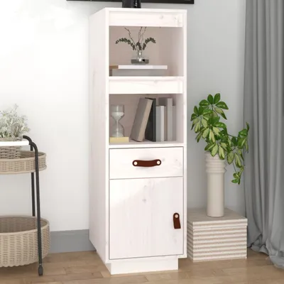 Image de vidaXL Highboard blanc 34x40x108,5 cm Pin massif