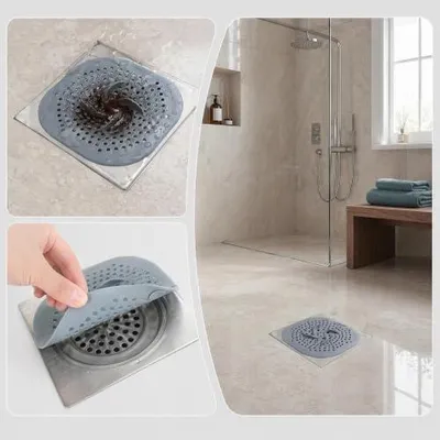 Produktbild von 4er Set Silikon Abflusssiebe für Dusche und Badewanne