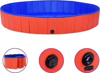Image de Piscine pliable pour chiens Rouge 200x30 cm PVC