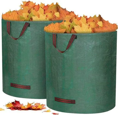 Produktbild von 2x 272L Gartensäcke, grün, wasserdicht, tragbar, hochkapazitiv