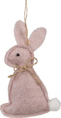 Image de Clayre & Eef Pendentif de Pâques Lapin 10 cm Rose Coton