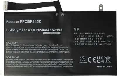 Produktbild von vhbw Akku kompatibel mit Fujitsu LifeBook UH572 Ultrabook Notebook (2850 mAh, 14,8 V, Li-Polymer)