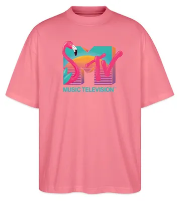 Produktbild von Spreadshirt MTV Music Television Flamingo-Logo Oversize Uni T-Shirt, XXL, Pink